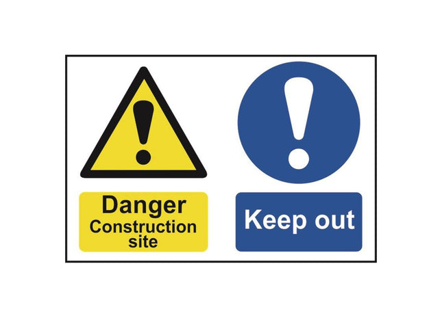 Scan Danger Construction Site Keep Out - PVC Sign 600 x 400mm Scan - RockBottom Nothampton