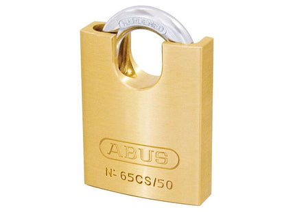 Abus Mechanical 65CS/50mm Brass Padlock Closed Shackle Carded ABUS Mechanical - RockBottom Northampton 