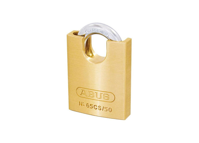 Abus Mechanical 65CS/50mm Brass Padlock Closed Shackle Carded ABUS Mechanical - RockBottom Northampton 