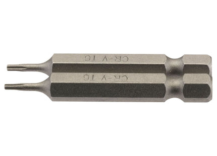 Draper TX-STAR Insert Bit, 1/4" Hex, 50mm Long, T6 (Pack of 2) Draper - Town Tools 