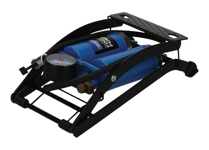 Draper Double Cylinder Foot Pump with Pressure Gauge 25996 Draper - Town Tools 