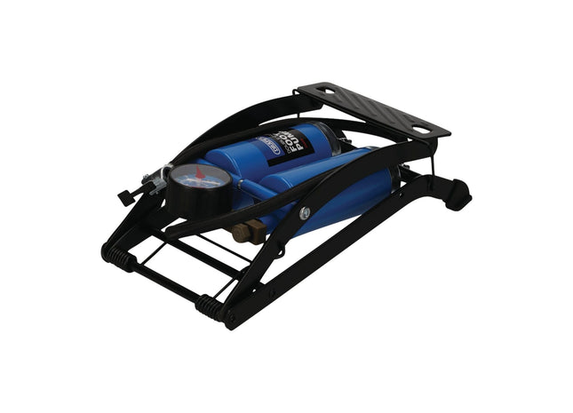 Draper Double Cylinder Foot Pump with Pressure Gauge 25996 Draper - Town Tools 