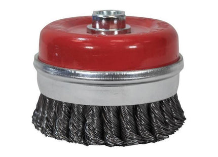 Faithfull Wire Cup Brush Twist Knot 100mm M14x2, 0.50mm Steel Wire Faithfull - RockBottom Northampton