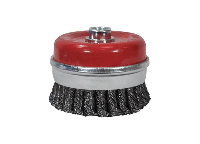 Faithfull Wire Cup Brush Twist Knot 100mm M14x2, 0.50mm Steel Wire Faithfull - RockBottom Northampton