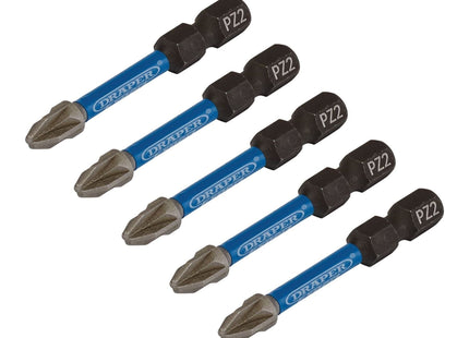 Draper Expert PZ-Type Impact Screwdriver Bits, No.2 x 50mm, 1/4" Hex (Pack of 5) Draper - Town Tools 