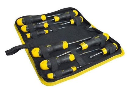 Stanley® Hand Tools CUSHION GRIP™ Screwdriver Set in Wallet, 10 Piece STANLEY® Hand Tools - RockBottom Nothampton