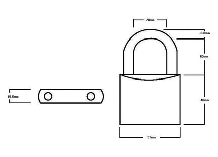 Squire LN5/2.5 Lion Brass Padlock 5-Pin 50mm - 65mm Long Shackle Squire - RockBottom Nothampton