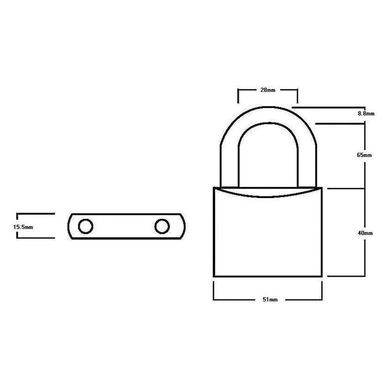 Squire LN5/2.5 Lion Brass Padlock 5-Pin 50mm - 65mm Long Shackle Squire - RockBottom Nothampton