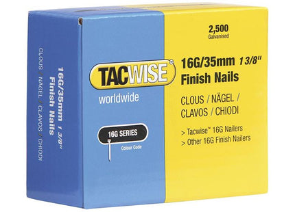 Tacwise 16 Gauge Straight Finish Nails 38mm (Pack 2500) Tacwise - RockBottom Northampton