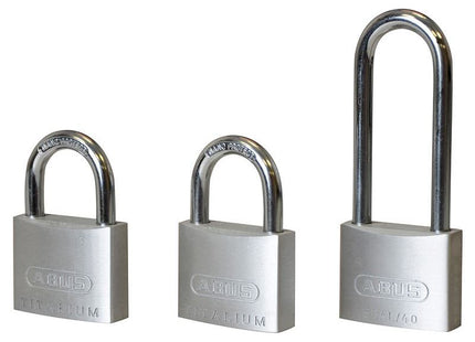 Abus Mechanical 64TI/40mm TITALIUM™ Padlock Triple Pack (1 Long Shackle) ABUS Mechanical - RockBottom Northampton 
