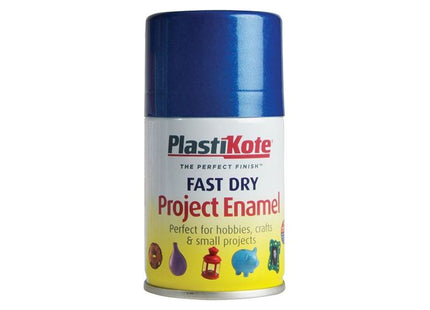 Plastikote Fast Dry Enamel Aerosol Metallic Blue 100ml PlastiKote - RockBottom Nothampton
