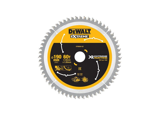 Dewalt Power Tools XR FlexVolt Circular Saw Blade 190 x 30mm x 60T DeWALT Power Tools - RockBottom Northampton