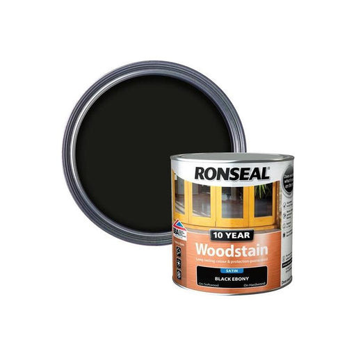 Ronseal 10 Year Woodstain Ebony 750ml Ronseal - RockBottom Nothampton