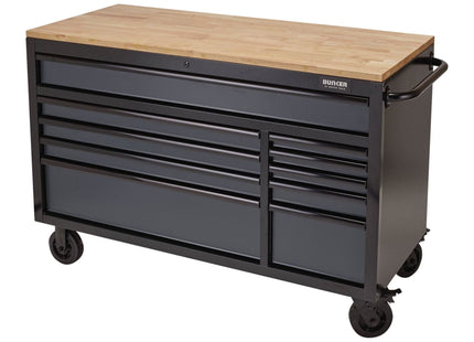 Draper BUNKER Workbench Roller Tool Cabinet, 10 Drawer, 56", Grey 08227 Draper - Town Tools 