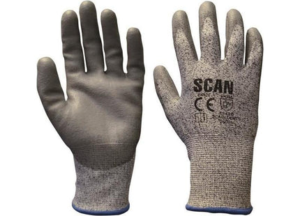 Scan Grey PU Coated Cut 5 Gloves - XXL (Size 11) Scan - RockBottom Nothampton