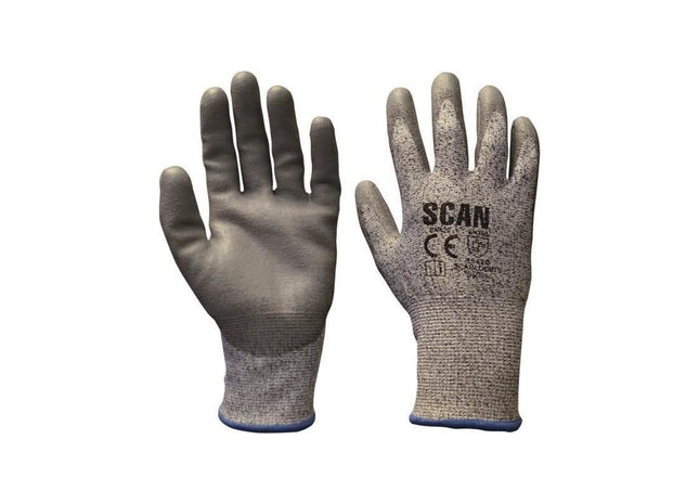 Scan Grey PU Coated Cut 5 Gloves - XXL (Size 11) Scan - RockBottom Nothampton
