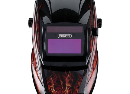 Draper Auto-Darkening Welding Helmet, Red Flames 02513 Draper - Town Tools 