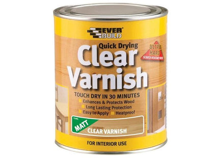 Everbuild Sika Quick Dry Wood Varnish Matt Clear 2.5 litre Everbuild Sika - RockBottom Northamptin