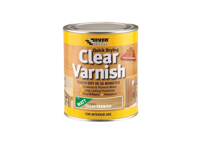 Everbuild Sika Quick Dry Wood Varnish Matt Clear 2.5 litre Everbuild Sika - RockBottom Northamptin