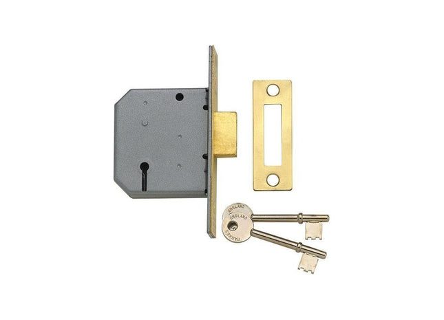 Yale Locks PM322 3 Lever Mortice Deadlock Polished Brass 65mm 2.5in Yale Locks - RockBottom Northampton