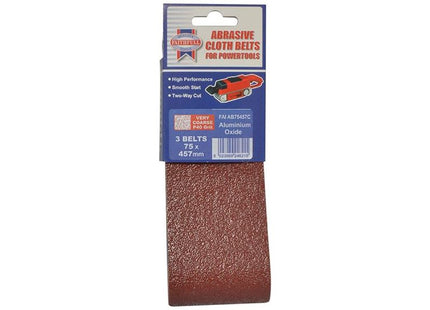 Faithfull Cloth Sanding Belt 457 x 75mm 60G (Pack 3) Faithfull - RockBottom Northampton