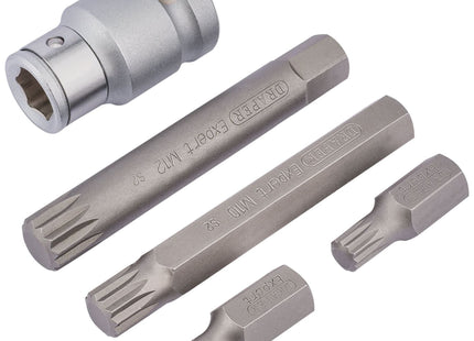 Draper Spline Bit Set, 1/2" Sq. Dr. (5 Piece) 83567 Draper - Town Tools 