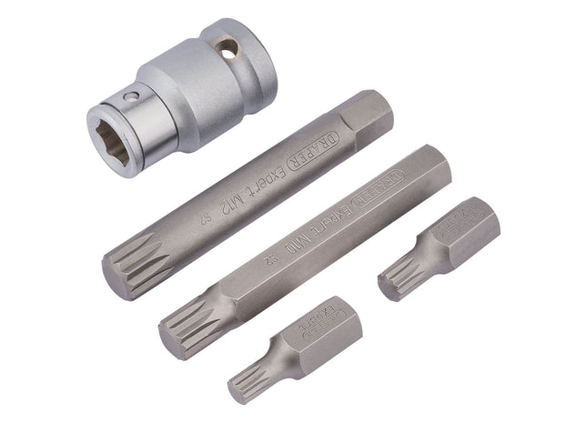 Draper Spline Bit Set, 1/2" Sq. Dr. (5 Piece) 83567 Draper - Town Tools 