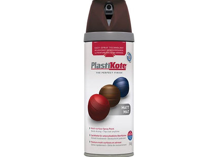 Plastikote Twist & Spray Matt Chocolate 400ml PlastiKote - RockBottom Nothampton