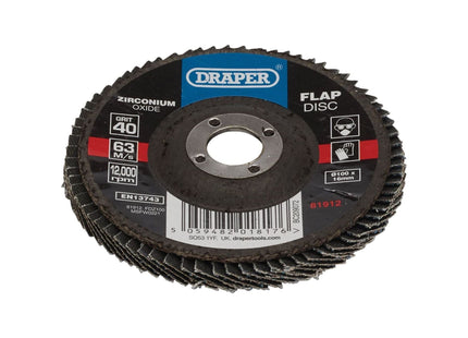 Draper Zirconium Oxide Flap Disc, 100 x 16mm, 40 Grit 81912 Draper - Town Tools 