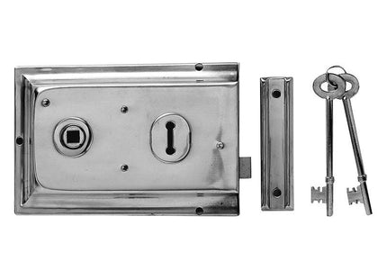 Yale Locks P334 Rim Lock Chrome Finish 156 x 104mm Visi Yale Locks - RockBottom Northampton