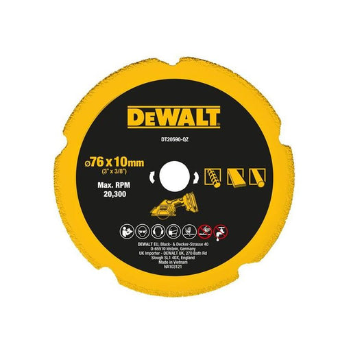 Dewalt Power Tools DT20590 Diamond Multi Material Blade 75mm DeWALT Power Tools - RockBottom Northampton