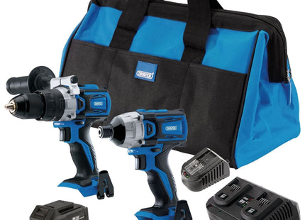 Draper D20 20V Combi/Driver Kit, 1 x 4.0Ah Battery, 1 x 3.0Ah Battery, 1 x Charg Draper - Town Tools 