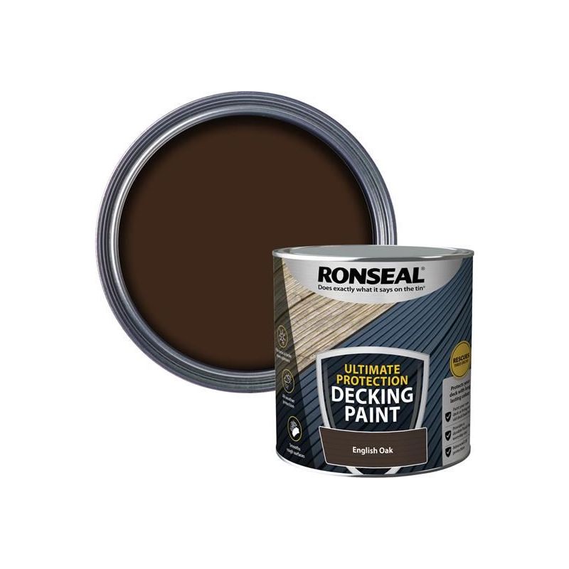 Ronseal Ultimate Protection Decking Paint English Oak 2.5 litre Ronseal - RockBottom Nothampton