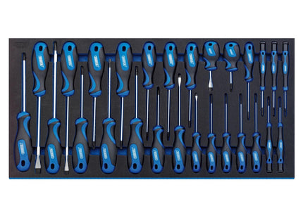 Draper Soft Grip Screwdriver Set in Full Drawer EVA Insert Tray (27 Piece) 63406 Draper - Town Tools 