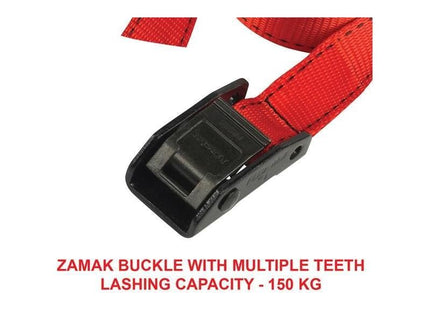 Master Lock Lashing Strap with Metal Buckle, Coloured 5m 150kg (Pack 2) Master Lock - RockBottom Northampton