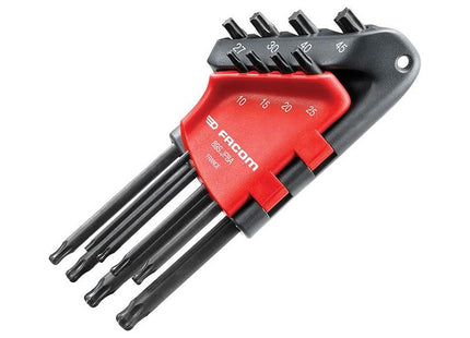 Facom Long Metric Head TORX Hex Key Set of 8 (TX10-TX45) Facom - RockBottom Northampton