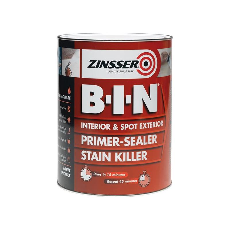 Zinsser B.I.N® Primer, Sealer & Stain Killer Paint White 500ml Zinsser - RockBottom Northampton