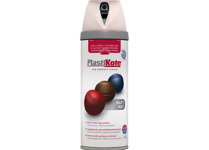 Plastikote Twist & Spray Matt Antique White 400ml PlastiKote - RockBottom Nothampton