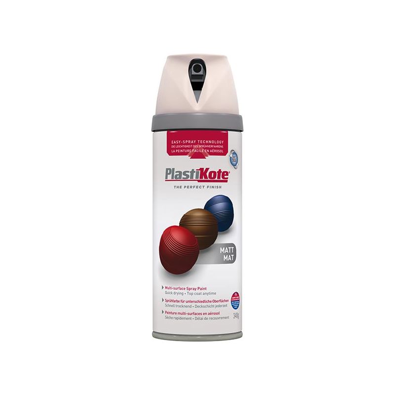 Plastikote Twist & Spray Matt Antique White 400ml PlastiKote - RockBottom Nothampton