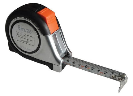 Bahco MTS Reversible Magnetic Tip Auto Pocket Tape 8m/26ft (Width 25mm) Bahco - RockBottom Northampton