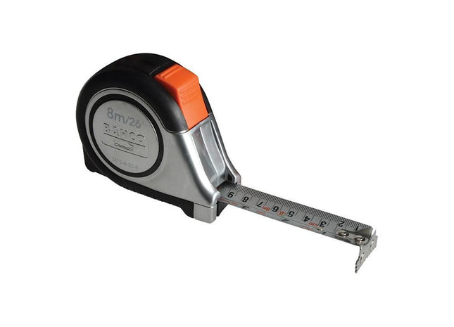 Bahco MTS Reversible Magnetic Tip Auto Pocket Tape 8m/26ft (Width 25mm) Bahco - RockBottom Northampton