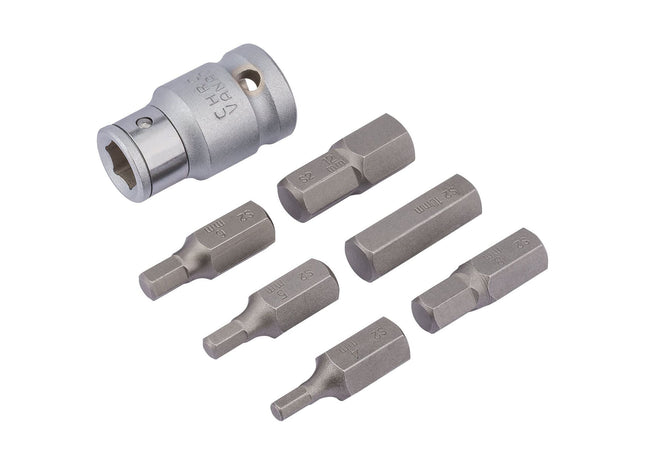 Draper Metric Hexagon Bit Set, 1/2" Sq. Dr. (7 Piece) 83565 Draper - Town Tools 