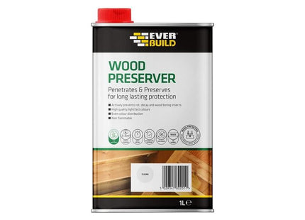 Everbuild Sika Wood Preserver Clear 1 litre Everbuild Sika - RockBottom Northamptin