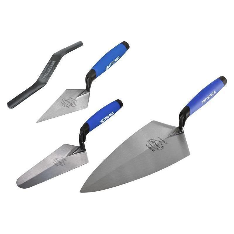 Faithfull Prestige Professional Brick Trowel Set, 4 Piece Faithfull - RockBottom Northampton