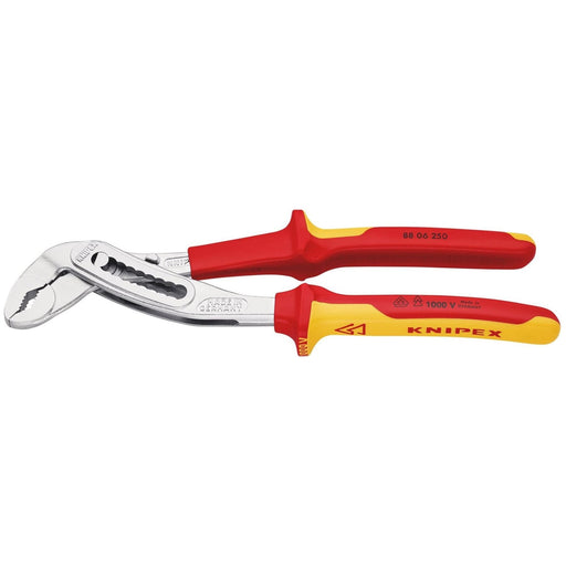 Knipex 88 06 250 SB VDE Insulated Alligator Water Pump Pliers, 250mm Draper - Town Tools