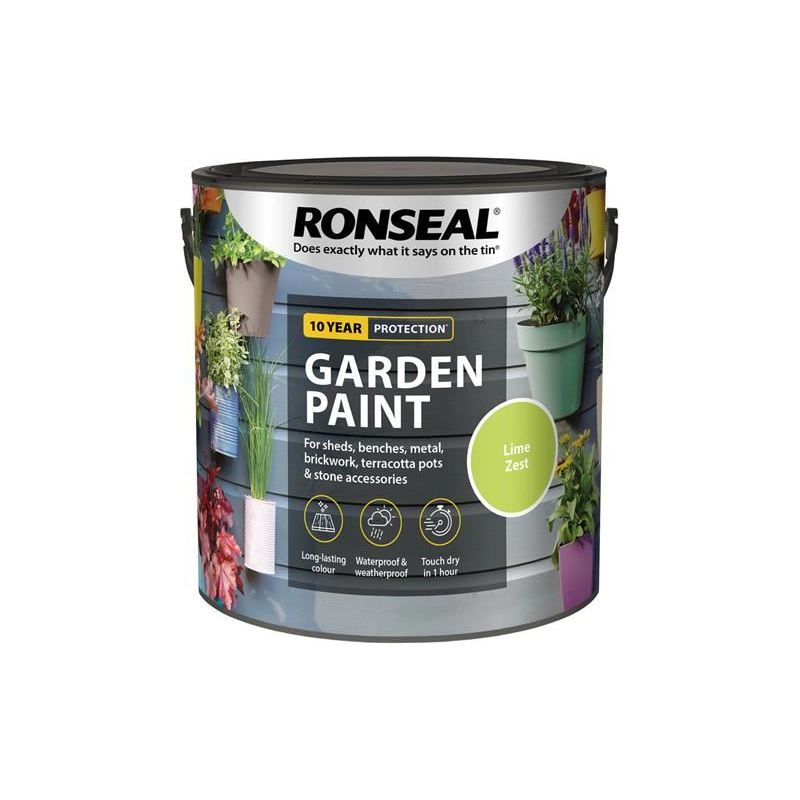 Ronseal Garden Paint Lime Zest 2.5 litre Ronseal - RockBottom Nothampton
