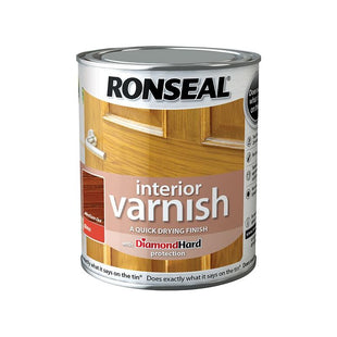 Ronseal Interior Varnish Quick Dry Gloss Medium Oak 750ml Ronseal - RockBottom Nothampton