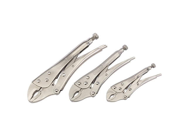 Draper Curved Jaw Self Grip Pliers Set (3 Piece) 14040 Draper - Town Tools 