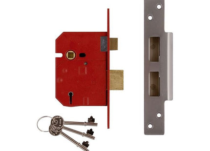 Union 2234E 5 Lever BS Mortice Sashlock Satin Chrome Finish 79.5mm 3in Box UNION - RockBottom Northampton