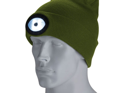 Draper Beanie Hat with Rechargeable Torch, One Size, 1W, 100 Lumens, Green 10018 Draper - Town Tools 